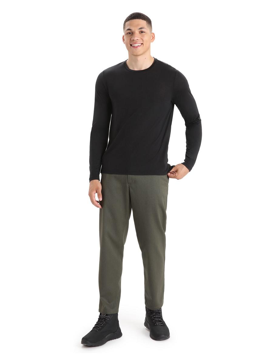 Black Icebreaker Merino Sphere II T-Shirt Men's Long Sleeve | AU 1231UZGT